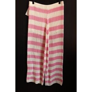 NWT Promesa Pink Striped Crochet Knit Sweater Pants Coquette Fairycore Kawaii S
